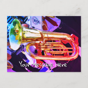 Carte Postale Tuba brillant en perspective inclinée Fanfare