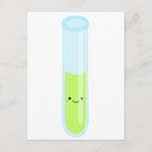 Carte Postale Tube d'essai Geeky kawaii
