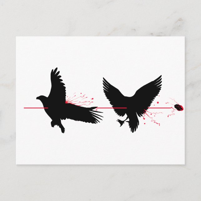 Carte Postale Tuer Deux Oiseaux Avec Une Pierre (Devant)