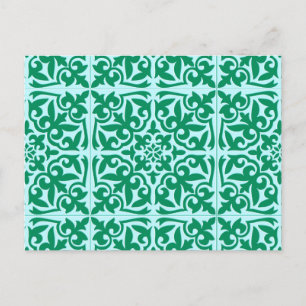 Carte Postale Tuile marocaine - turquoise et aqua