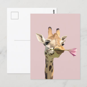 Carte Postale Tulipe Rose De Giraffe Romantique Pour Aimé Un