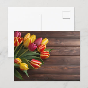 Carte Postale Tulipes de printemps pour la Saint Valentin