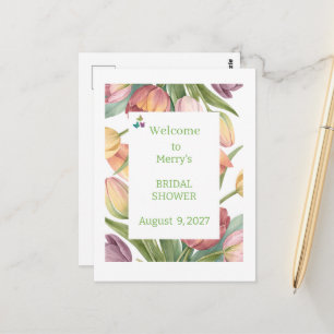 Carte Postale Tulipes élégantes à l'aquarelle