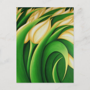 Carte Postale Tulipes jaunes lumineuses stylisées