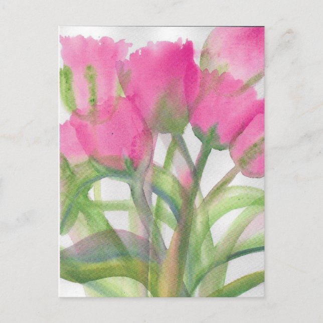 Carte Postale Tulipes roses (Devant)
