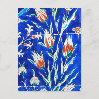 Carte Postale Tulipes sur bleu