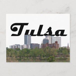 Carte Postale Tulsa OK Skyline avec Tulsa dans le Sky Postcard