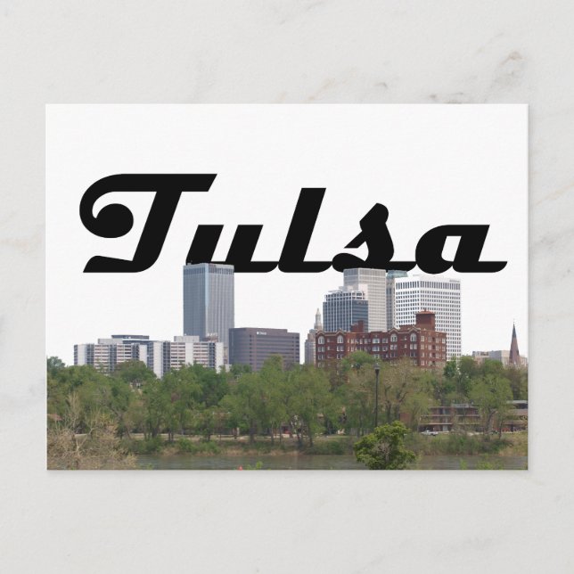 Carte Postale Tulsa OK Skyline avec Tulsa dans le Sky Postcard (Devant)
