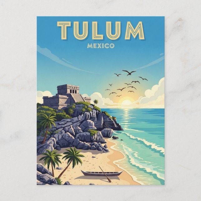 Carte Postale Tulum Mexico Watercolor (Devant)