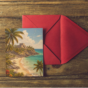 Carte Postale Tulum Mexique Destination de Plage Rétro