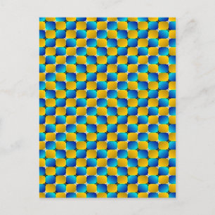 Carte Postale Tumbler #3 Illusion optique Warping Blue/Yellow