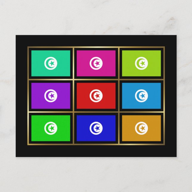 Carte postale Tunisie Multihue Flags (Devant)