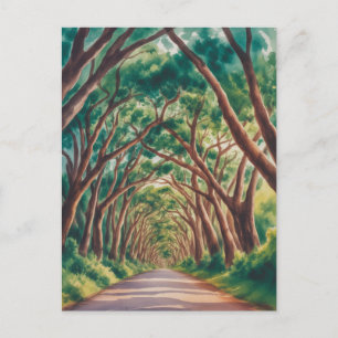 Carte Postale Tunnel d'arbre de Kauai aquarelle