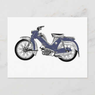 Carte Postale Tunturi à cyclomoteur rétro
