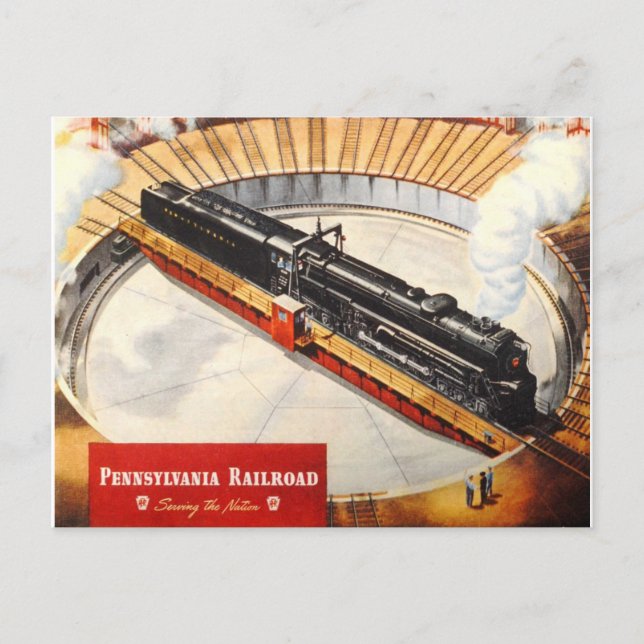 Carte postale Turbine à vapeur Pennsylvania Railro (Devant)