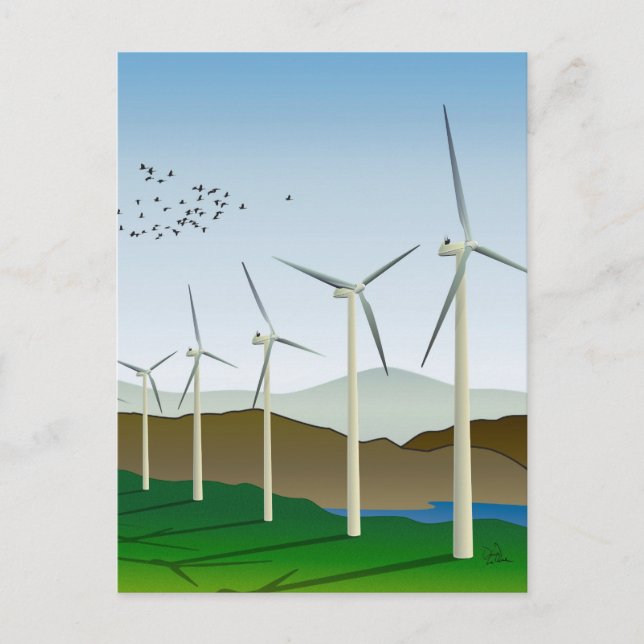Carte Postale Turbines éoliennes (Devant)