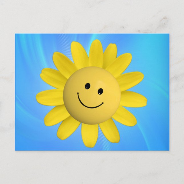 CARTE POSTALE TURBULENT SOLEIL FLEUR VISAGE SOURIRE DESSIN ANIME (Devant)