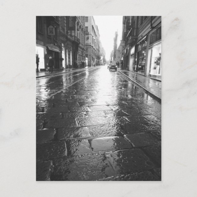 Carte Postale Turin Italie, Soirée Rue Humide (Devant)