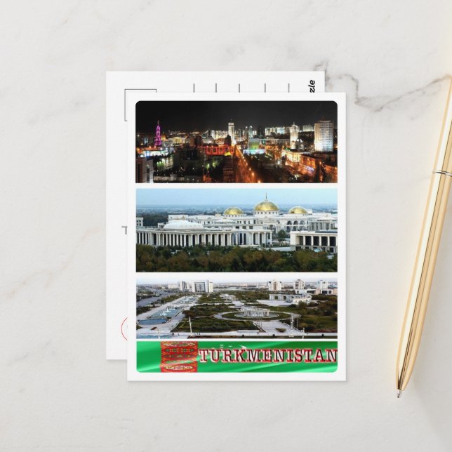 Carte Postale Turkménistan - Mosaïque - (Devant/Arrière en situation)