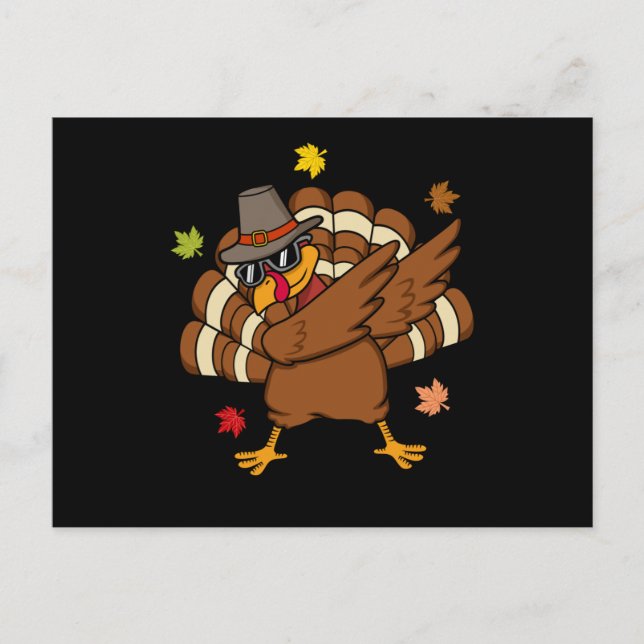 Carte Postale Turquie Dabbing Drôle Thanksgiving Famille Hommes  (Devant)