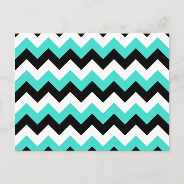 Carte Postale Turquoise Chevron noir et blanc (Devant)
