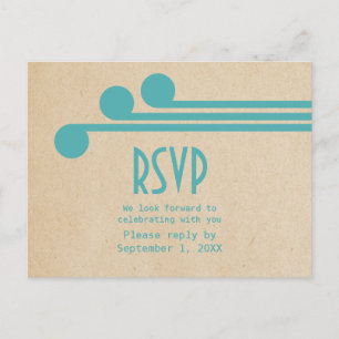 Carte postale turquoise Déco Chic RSVP