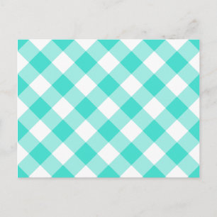 Carte Postale Turquoise En vichy Motif