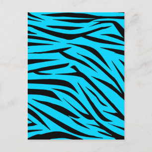 Carte Postale Turquoise et noir Zebra Stripes