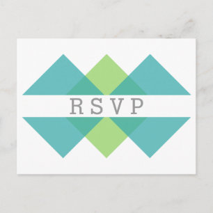 Carte postale turquoise Green Geometry Trier RSVP