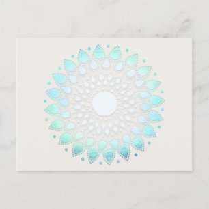 Carte postale Turquoise Lotus Floral Mandala