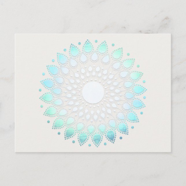 Carte postale Turquoise Lotus Floral Mandala (Devant)