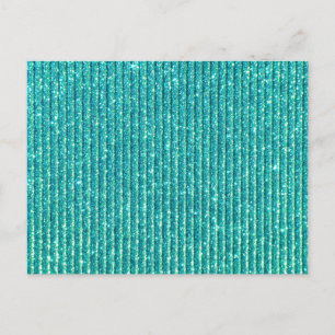 Carte Postale Turquoise Paillettes Style Imprimé Élégant