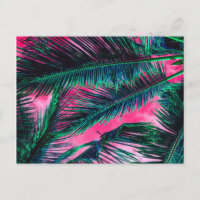 Turquoise rose Tropical Summer Palm Tree Fronds
