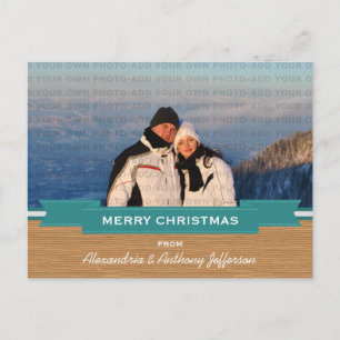 Carte postale turquoise Russe Banner Holiday Photo