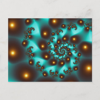 Carte Postale Turquoise Trippy Art Abstrait Fractal