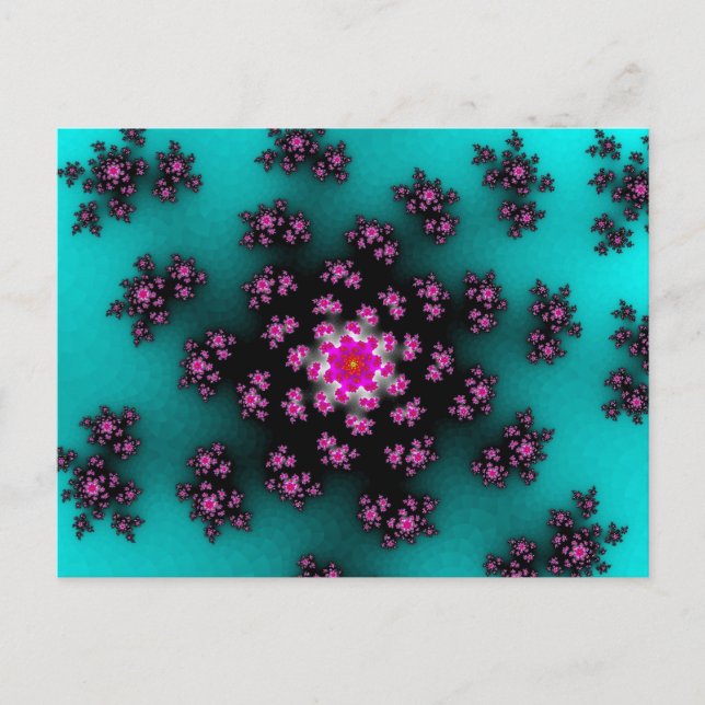 Carte Postale Turquoises arroses florales (Devant)