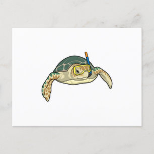 Carte Postale Turtle Diver Snorkel