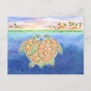 Carte Postale Turtle Love