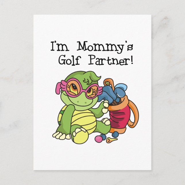 Carte Postale Turtle Mommy's Golf Partner T-shirts et cadeaux (Devant)