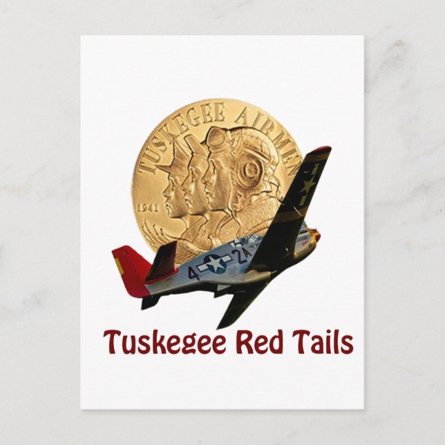 Carte Postale Tuskegee Red tail (Devant)