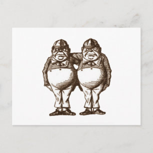 Carte Postale Tweedle Dee & Tweedle Dum Sepia