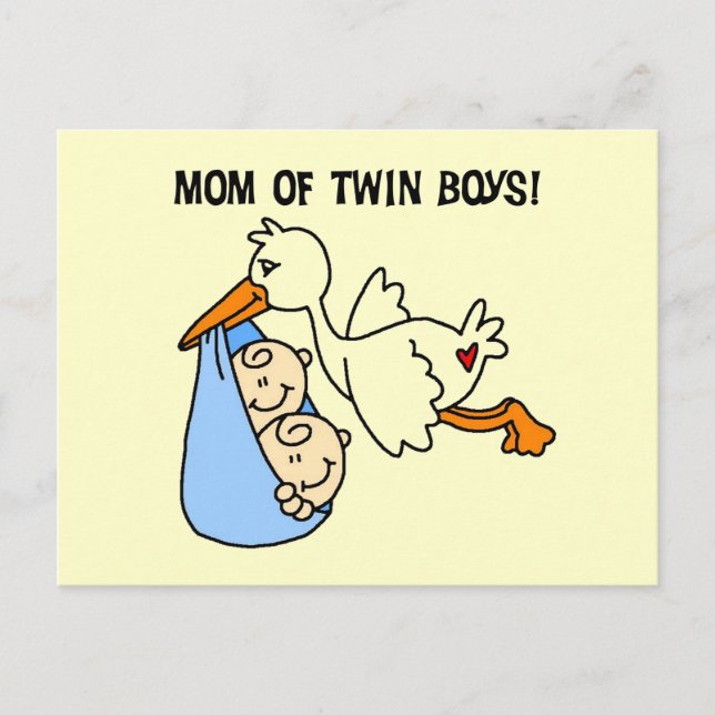Carte Postale Twin Boys Maman-Stork Tshirts et cadeaux (Devant)
