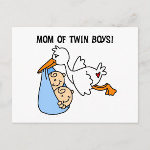 Carte Postale Twin Boys Maman-Stork Tshirts et cadeaux