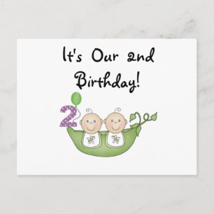 Carte Postale Twin Peas in a Pod 2e Anniversaire T-shirts et cad