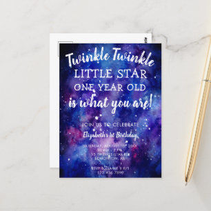 Carte Postale Twinkle Twinkle Little Star 1er anniversaire Galax