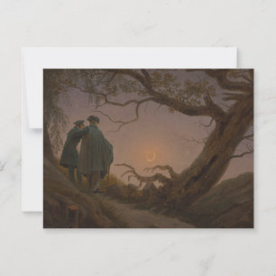 Carte Postale Two Men Contemplating the Moon, par Friedrich :