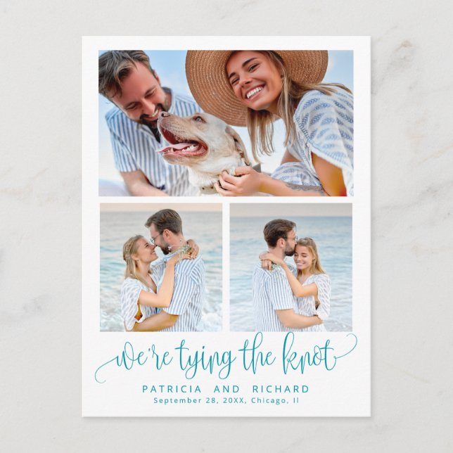 Carte Postale Tying The Knot Wedding Enregistrer La Date 3 Photo (Devant)