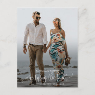 Carte Postale Tying The Knot Wedding Enregistrer La Date Photo