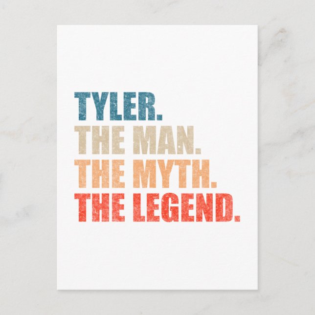 Carte Postale Tyler The Man The Myth The Legend (Devant)