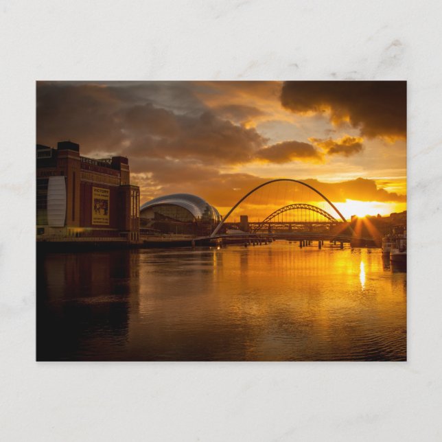 Carte Postale Tyne de la rivière au coucher du soleil (Devant)